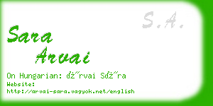 sara arvai business card